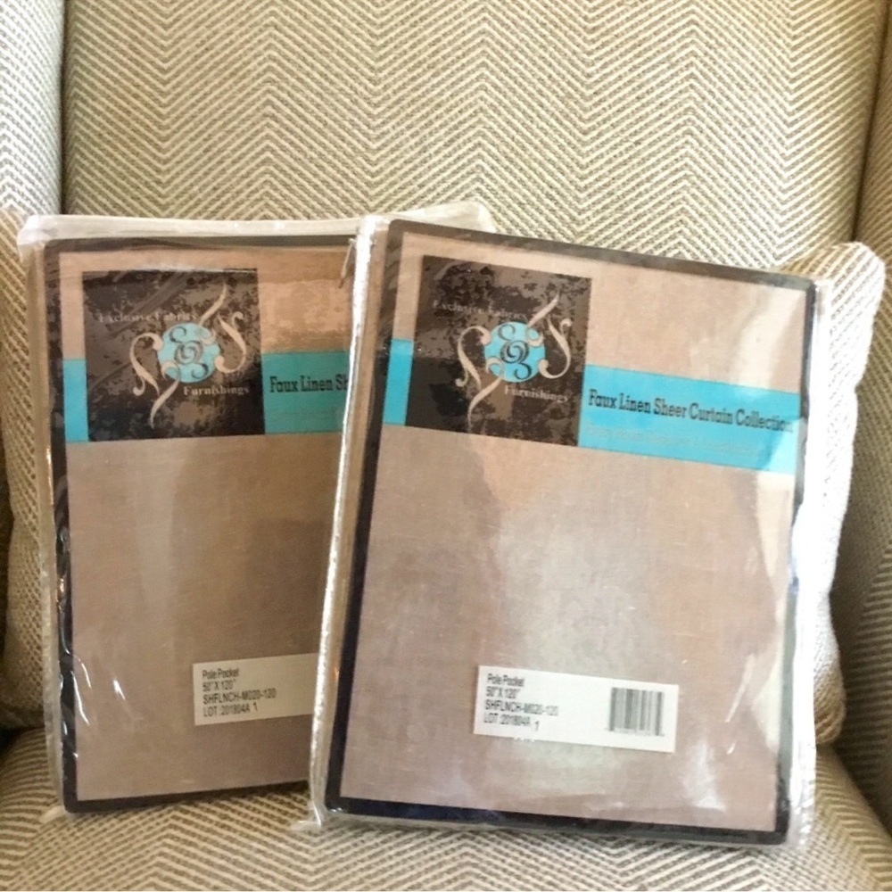 Exclusive Fabrics Faux Linen Sheer Curtain Collection - Picture 1 of 5